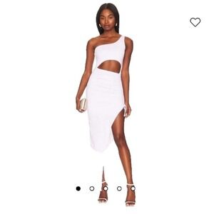 superdown XXS Alanie Maxi Dress One Shoulder Cut Out Maxi White NWOT MSRP $98
